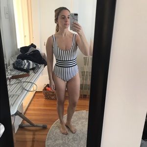 One peice stripes bathing suit